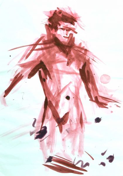 002 ink pastel drawing