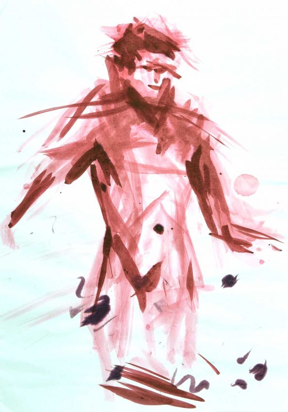 002 ink pastel drawing